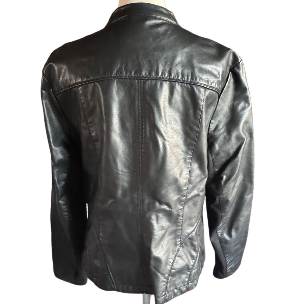 Women’s Black Faux Leather Jacket - Picture 2 of 3